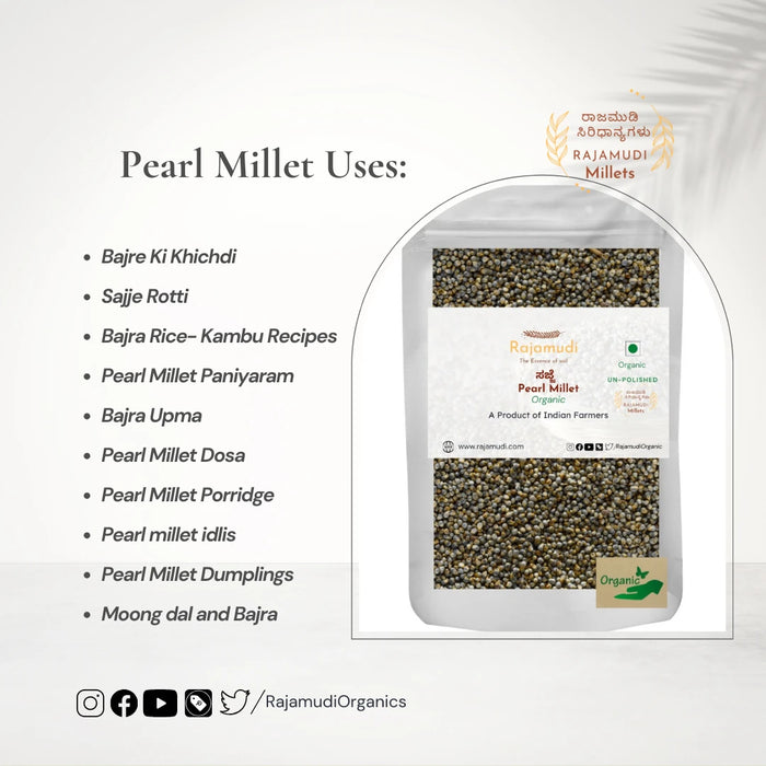 Organic Pearl Millet - Rajamudi Millets | Rajamudi Organics