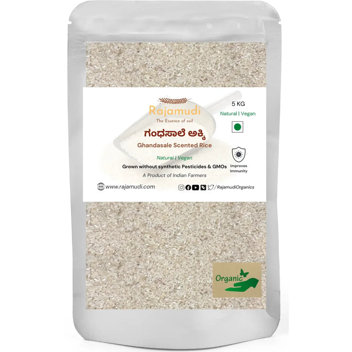 Authentic Organic Ghandhasale Rice | Rajamudi Organics