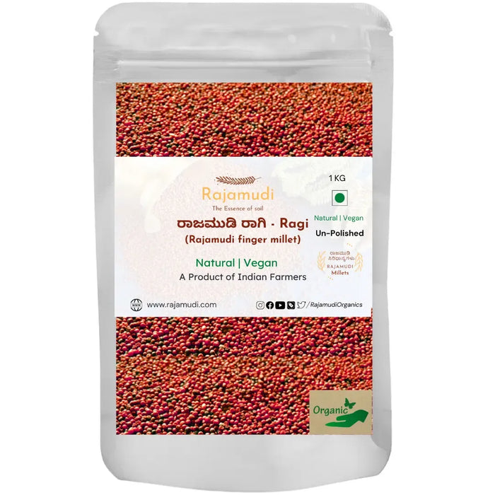 Rajamudi Finger Millet Whole Grain- Ragi Unpolished | Rajamudi Organics