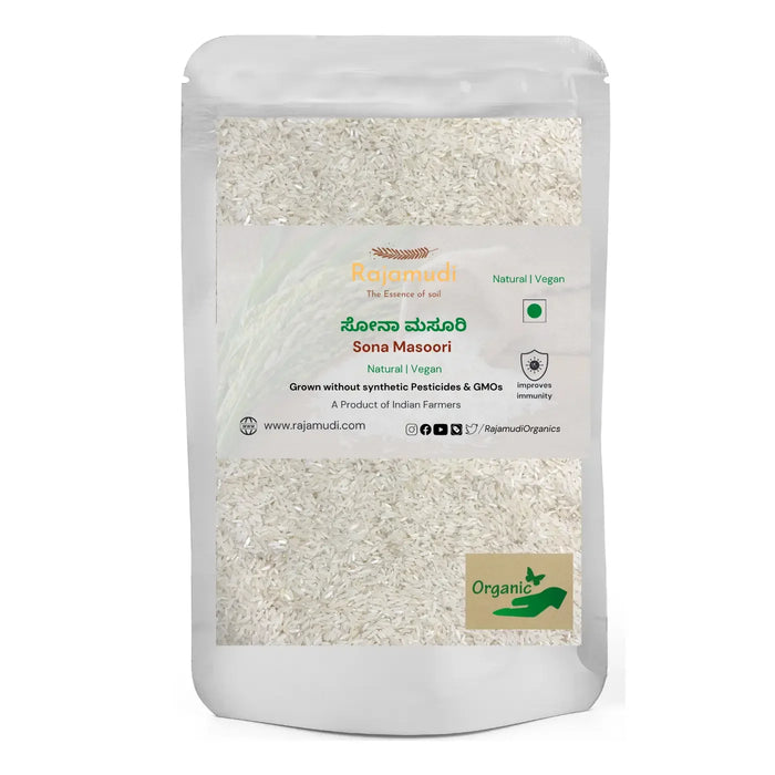Organic Sona Masoori Rice by Rajamudi Organics