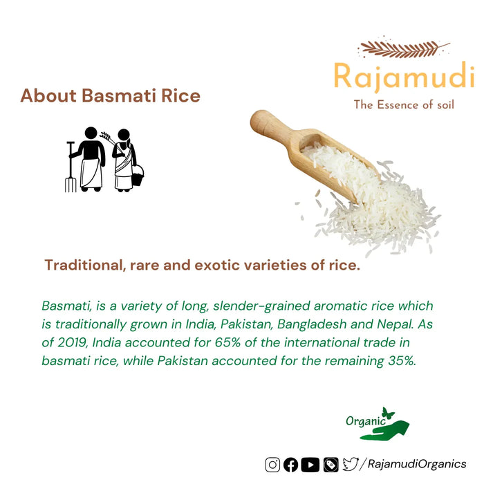 Organic Traditonal Basmati Rice by Rajamudi