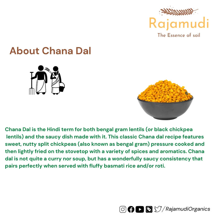 Organic Channa Dal  /Split Bengal Gram By Rajamudi organics