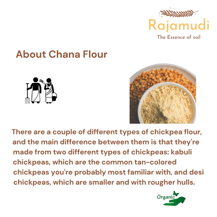Organic Besan / Gram / Chana Dal  Flour By Rajamudi Organics