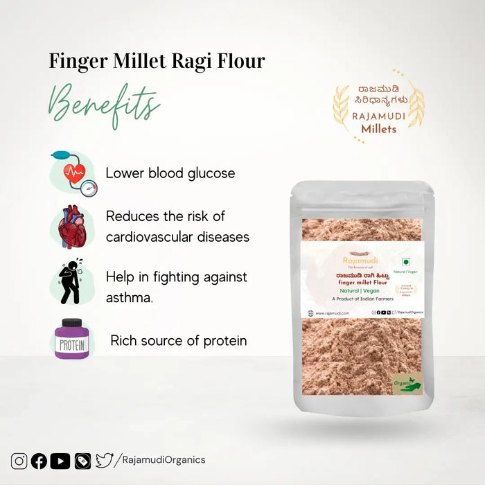 Finger Millet Flour - Ragi Flour | Rajamudi Organics