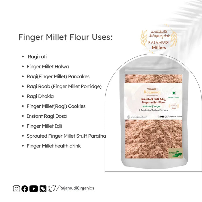 Finger Millet Flour - Ragi Flour | Rajamudi Organics