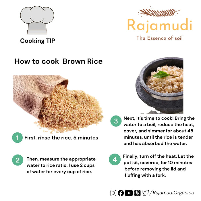 Brown Rice / Organic Sona masoori Rice ( UnPolished )
