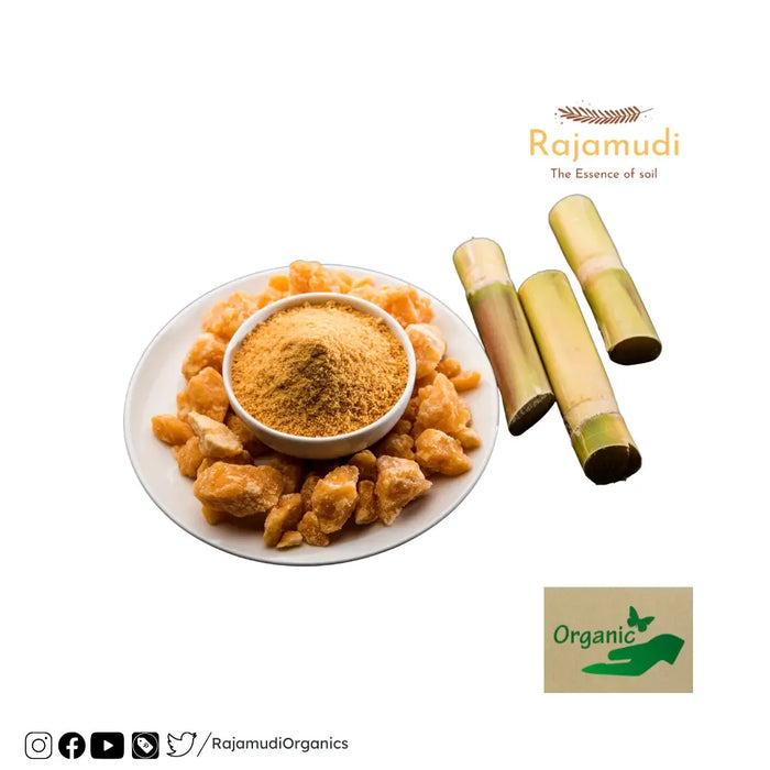 Organic Powder Jaggery - Dark Brown | Sulphate-free - Rajamudi Organics