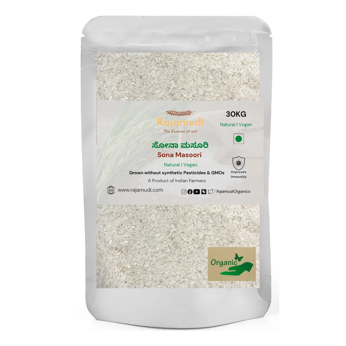 Organic Sona Masoori Rice by Rajamudi Organics