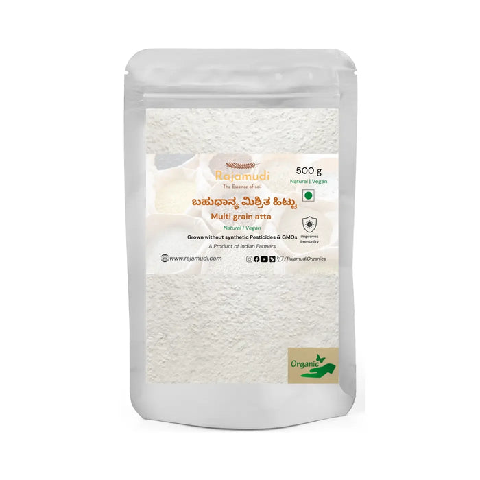 Organic Multigrain atta with 12 grains By Rajamudi
