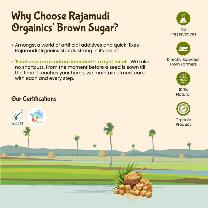 Organic Brown Sugar | Sulphurless Sugar - Rajamudi Organics
