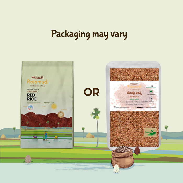 ORGANIC Kerala Red Rice [UnPolished] | Palakkad Matta Rice - Rajamudi Organics