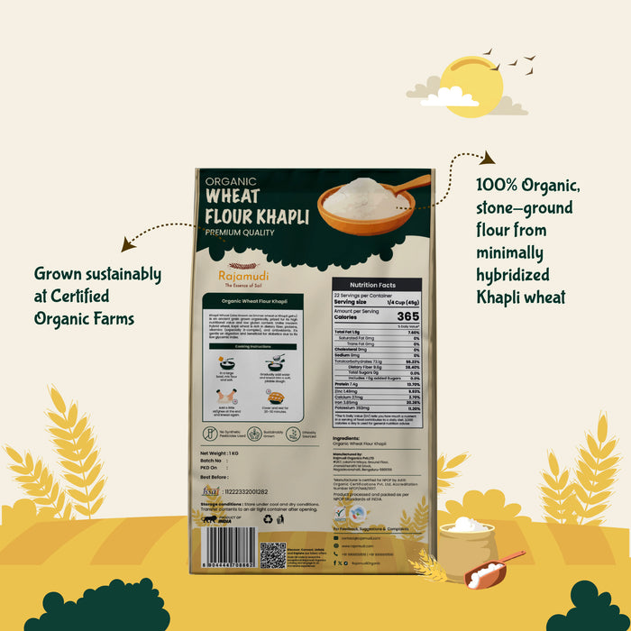 Organic Wheat Flour Khapli / Jave Godhi Hittu By Rajamudi Organics