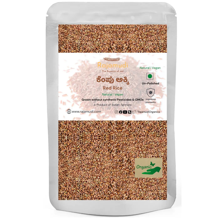 ORGANIC Kerala Red Rice [UnPolished] | Palakkad Matta Rice - Rajamudi Organics