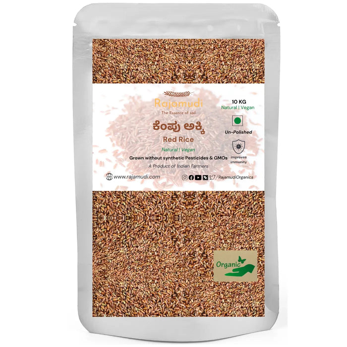ORGANIC Kerala Red Rice [UnPolished] | Palakkad Matta Rice - Rajamudi Organics